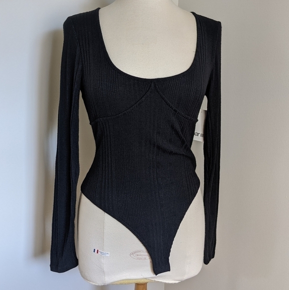 BAR III Sweater Knit Black Bodysuit - Picture 8 of 13